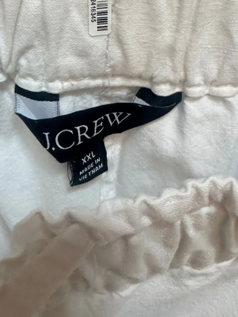 J. Crew White Wide Leg Drawstring Waist Pants - Women's XXL